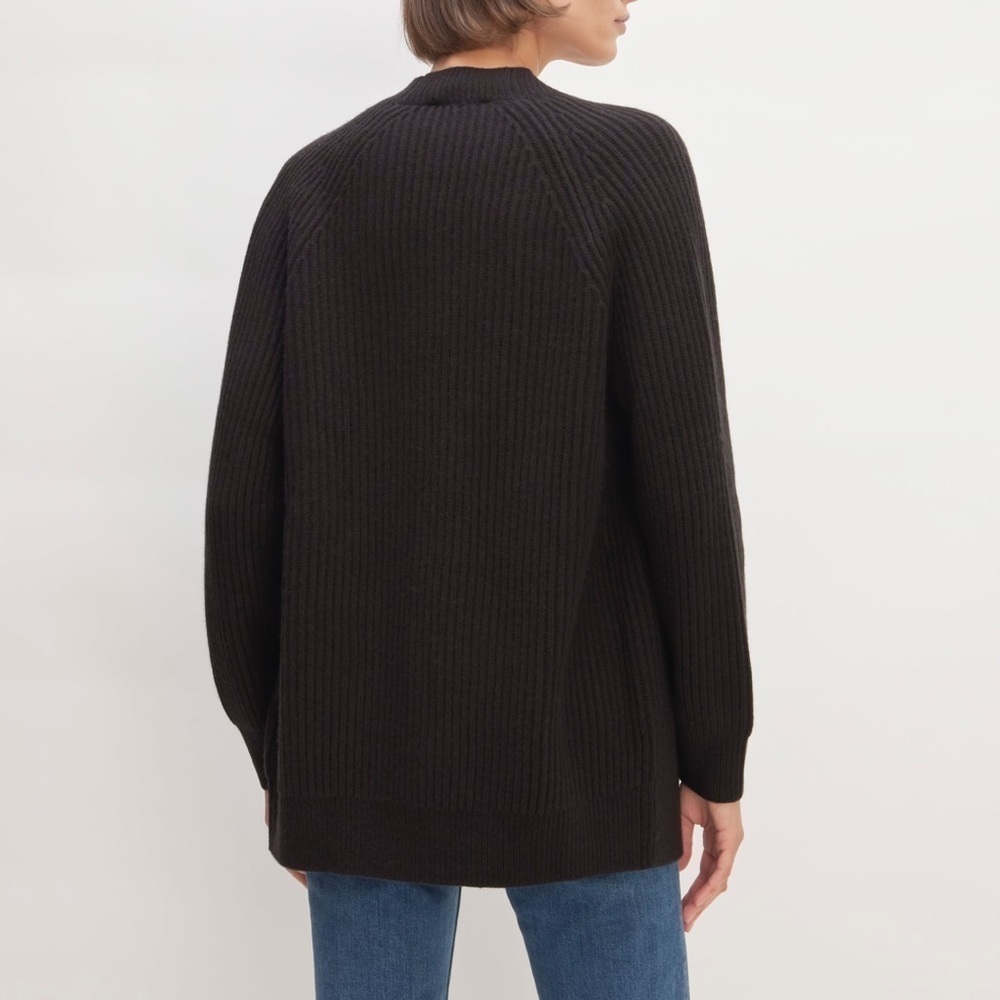 Everlane Women's The Felted Merino Wool Cocoon Cardigan Sweater Black NWT - Picture 13 of 13
